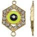 Łącznik do Shamballa Disco Sześciokąt KC Gold Żółty 22x35mm 1 szt